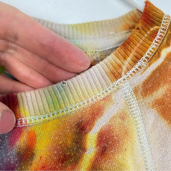 Handmade Geode Tie Dye Sweatshirt Pullover Womens Medium Oversized Party Animal - Picture 8 of 12
